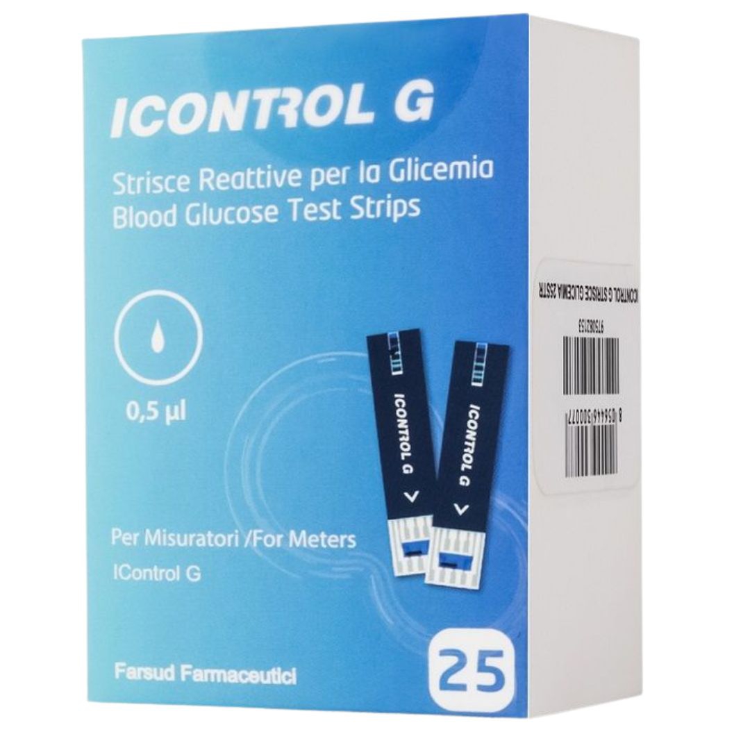 Icontrol G Strisce Glicemiche per Monitoraggio della Glicemia 25 Strisce