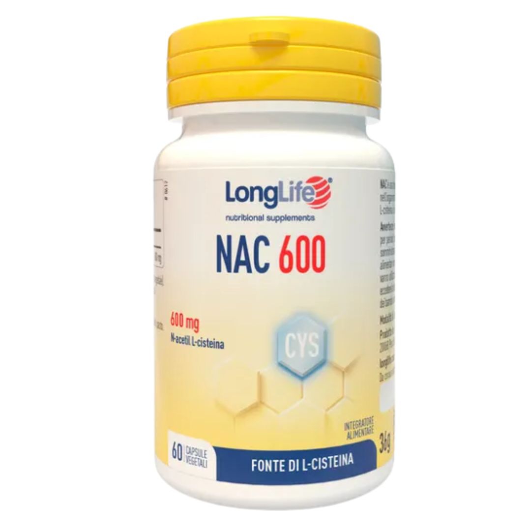LongLife NAC Integratore Antiossidante con N-Acetilcisteina 600 mg 60 Capsule