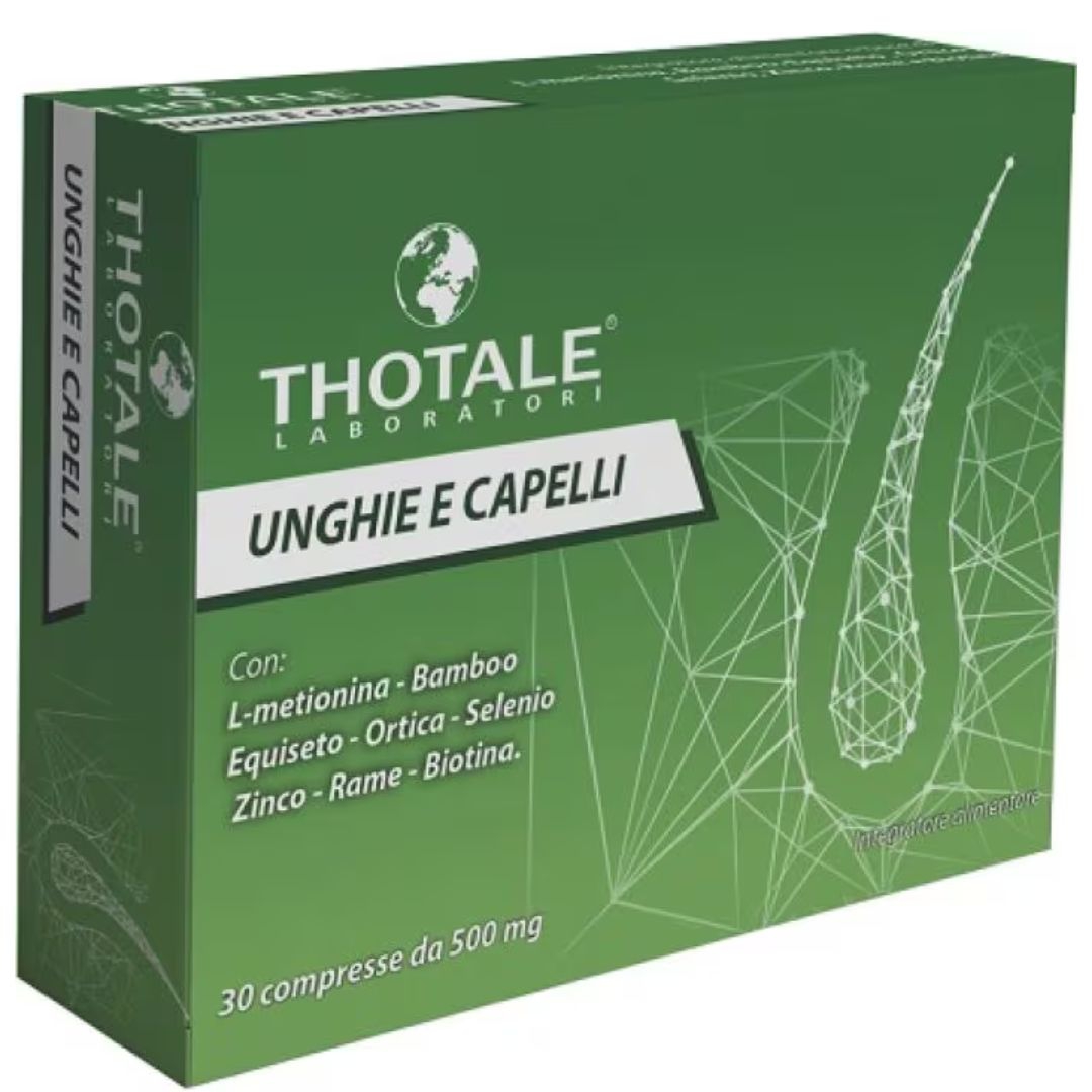 Thotale Unghie e Capelli Integratore per Rafforzare 30 Compresse