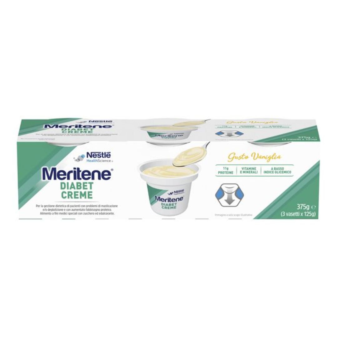Meritene Diabetic Cremoso alla Vaniglia Integratore Alimentare 3 x 125 g