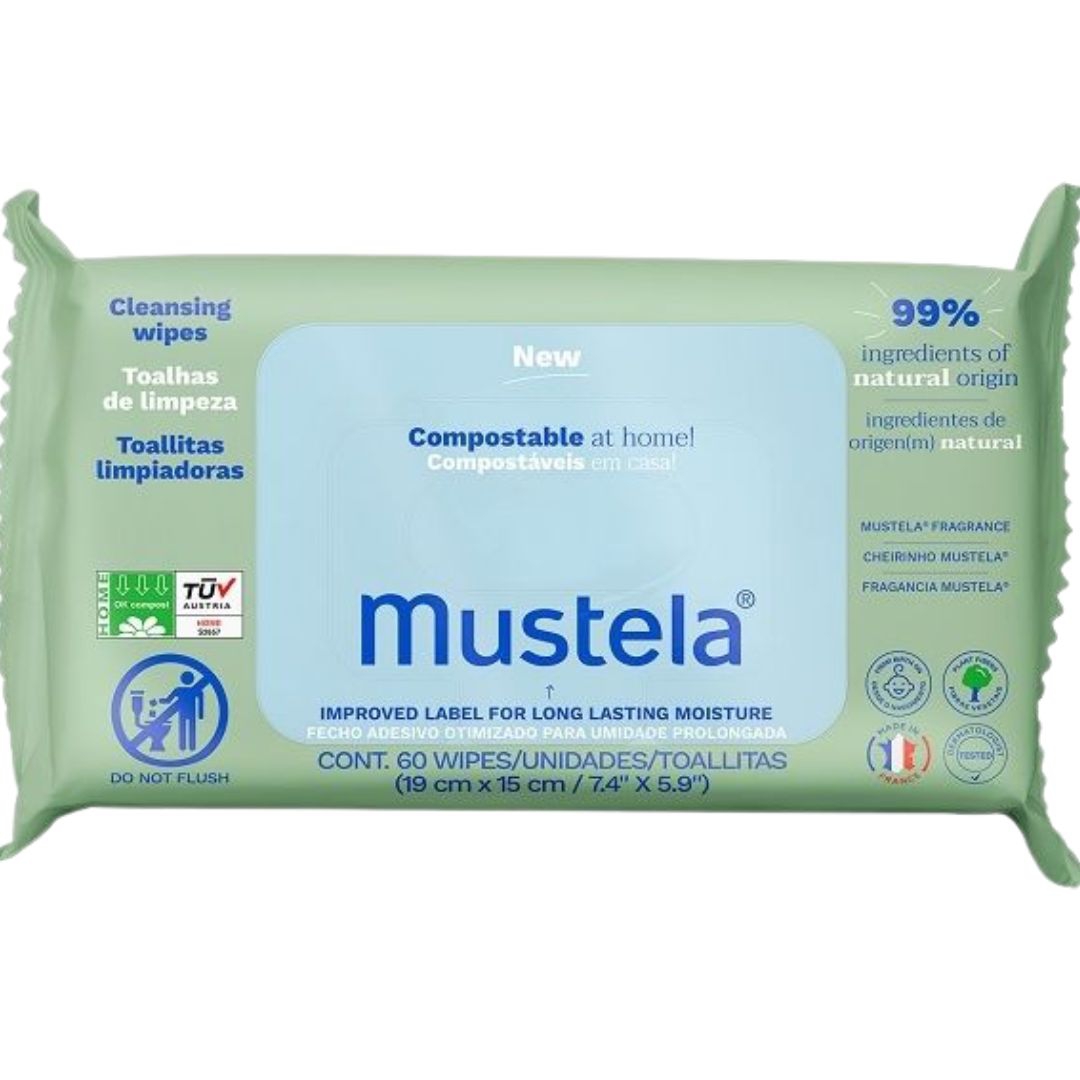 Salviettine Compostabili Mustela per Igiene Delicata 60 Pezzi