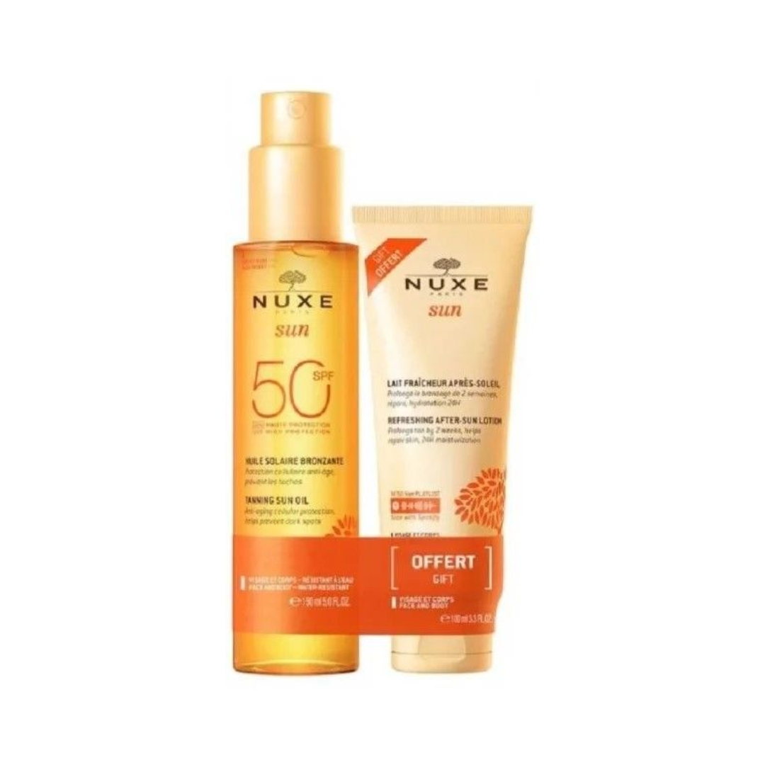 Nuxe Sun Olio Solare Abbronzante spf 50 150ml + Nuxe Sun Latte Doposole 100 ml Omaggio