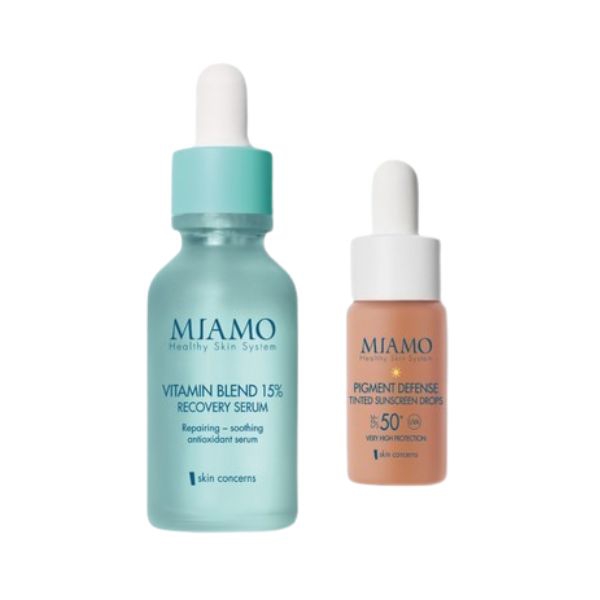 Miamo Protocollo Skin Immunity Vitamin Blend 15% Recovery Serum+Pigment Defense Sunscreen Drops