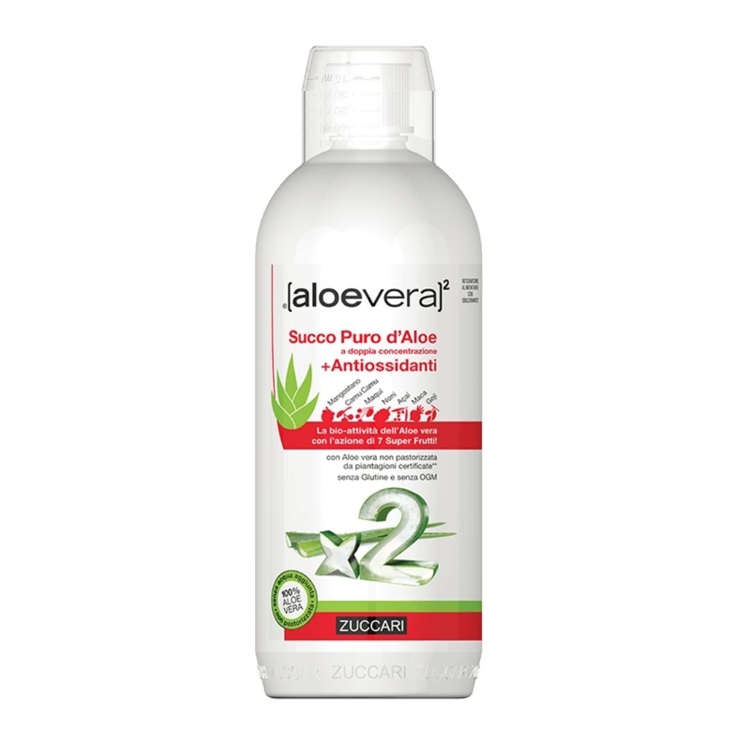 Zuccari Aloevera2 Puro Succo  Antiossidanti Integratore Alimentare 1000 ml