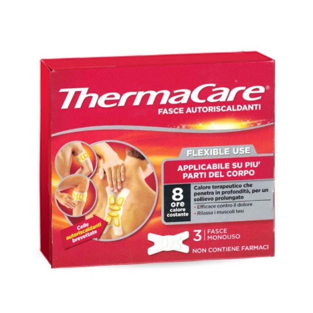 Thermacare Fasce Autoriscaldanti Flexible Use Schiena Braccia 3 Fasce Monouso