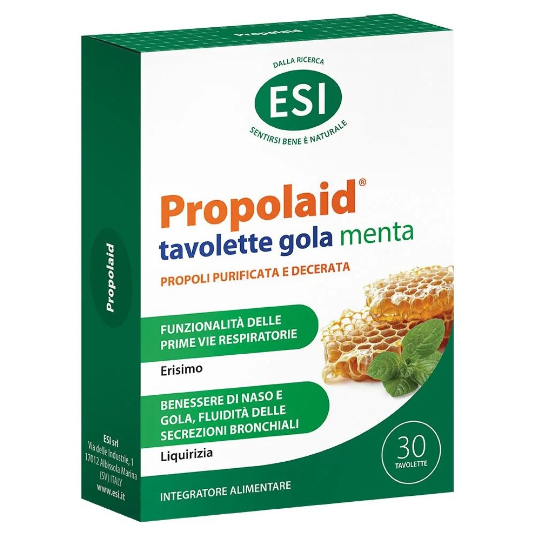 Esi Propolaid PropolGola Integratore Vie Respiratorie Gusto Menta 30 tavolette