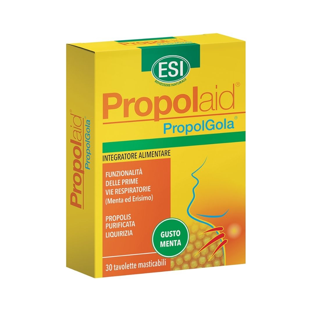 Esi Propolaid PropolGola Integratore Vie Respiratorie Gusto Menta 30 tavolette