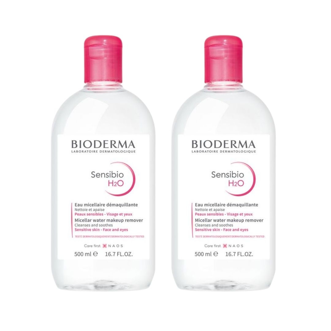 Bioderma Sensibio H2O Detergente Micellare Lenitivo per Pelli Sensibili 2x500 ml