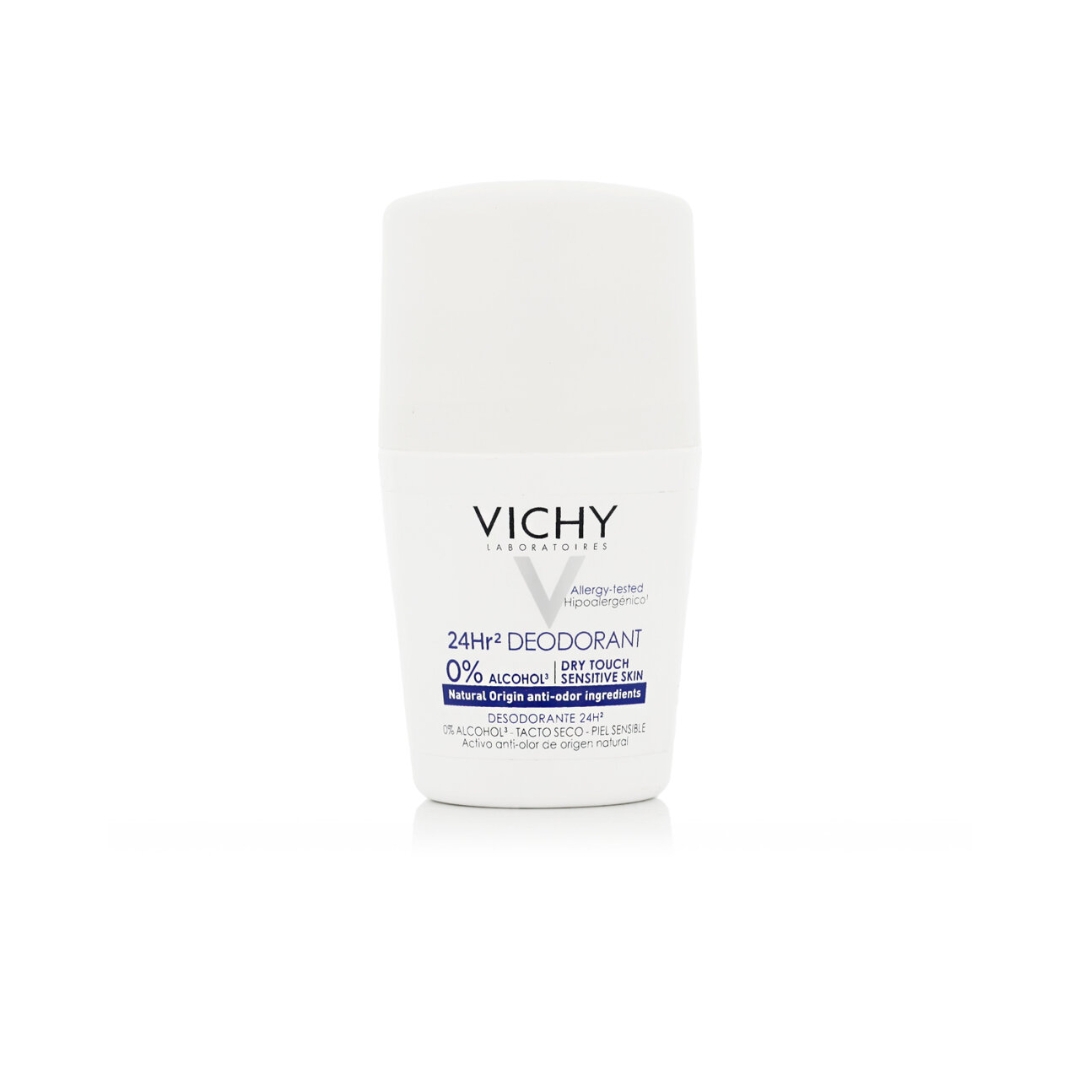 Vichy Deodorante 24h Effetto Asciutto Ipoallergenico per Pelli Sensibili Roll-on 50 ml