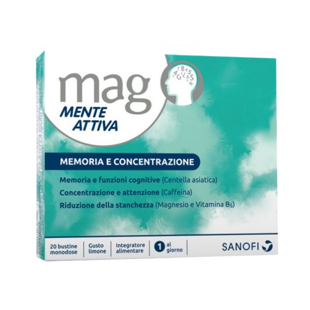 Mag Mente Attiva Integratore Memoria Concentrazione 20 Buste