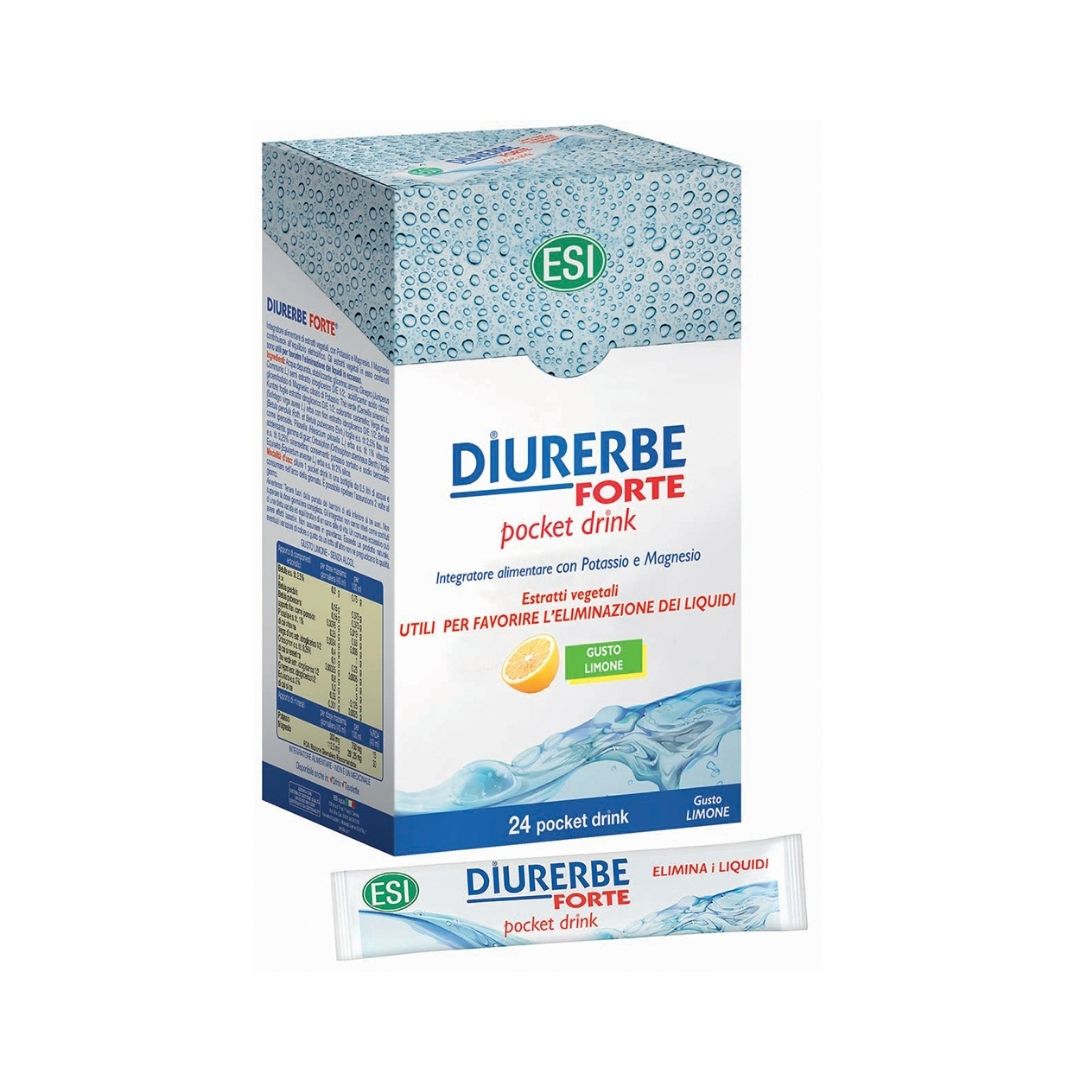 Esi Diurerbe Forte Integratore Alimentare Diuretico 24 Pochet Drink Limone