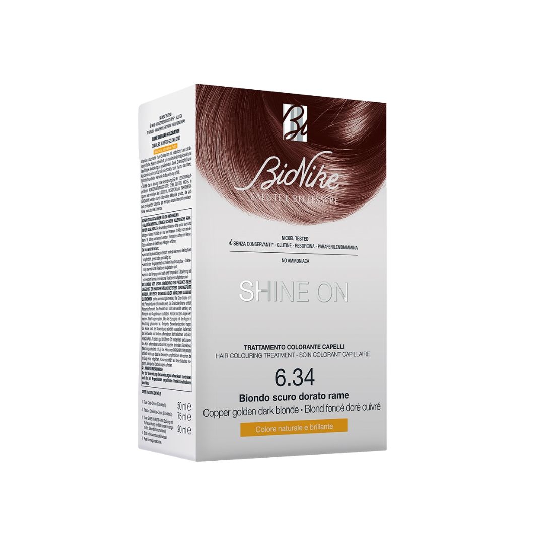 Bionike Shine ON Tintura per Capelli Cute Sens 6.34 Biondo Scuro Dorato Rame