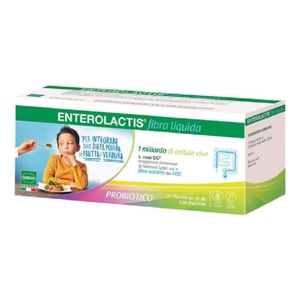 Enterolactis Fibra Liquida Integratore Fermenti Lattici 12 Flaconcini