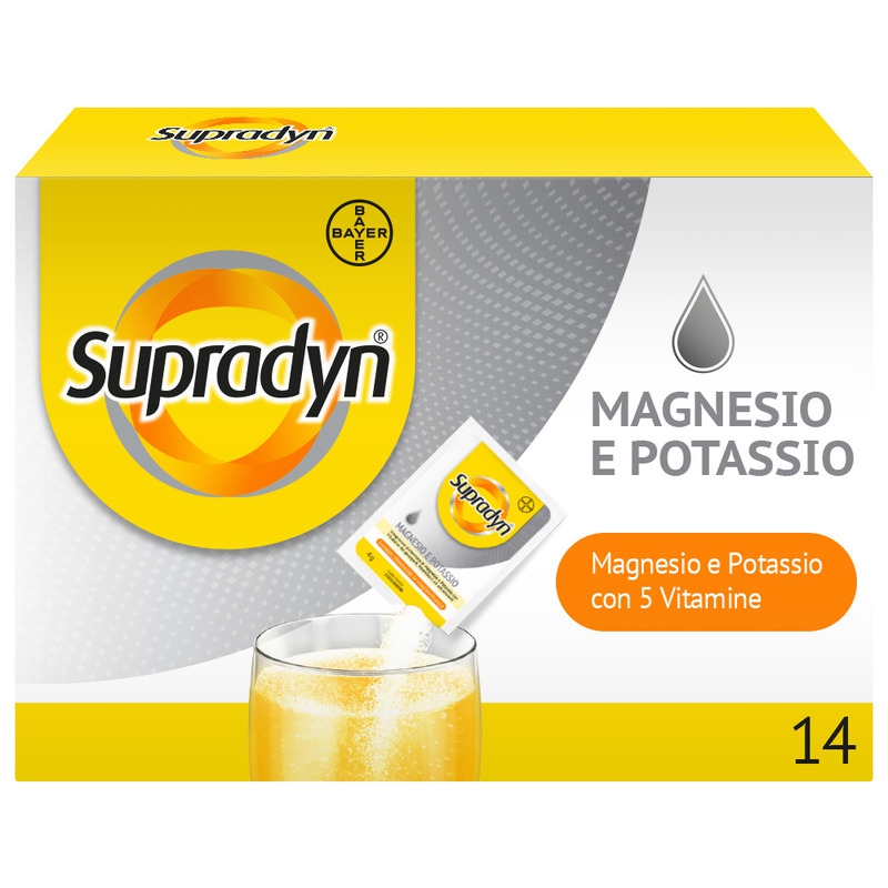 Supradyn Magnesio e Potassio Integratore sport con Vitamine B Vitamina C e Minerali 14 bustine Effer