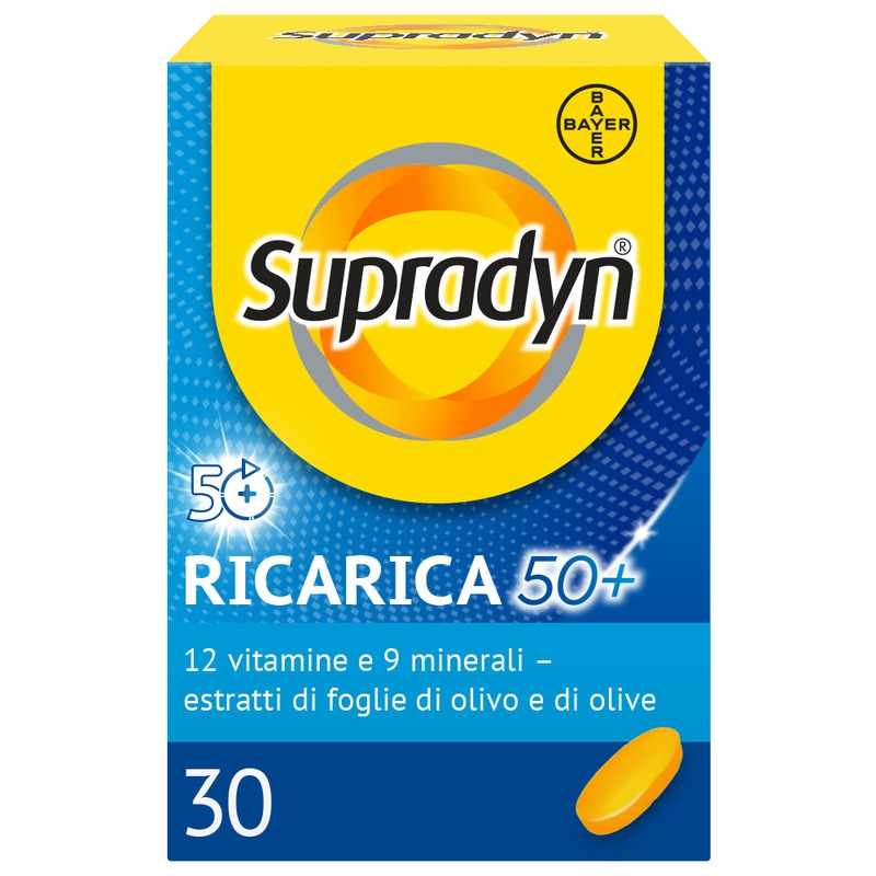 Supradyn Ricarica 50+ Integratore Vitamine e Minerali con Antiossidanti 30 Compresse Rivestite