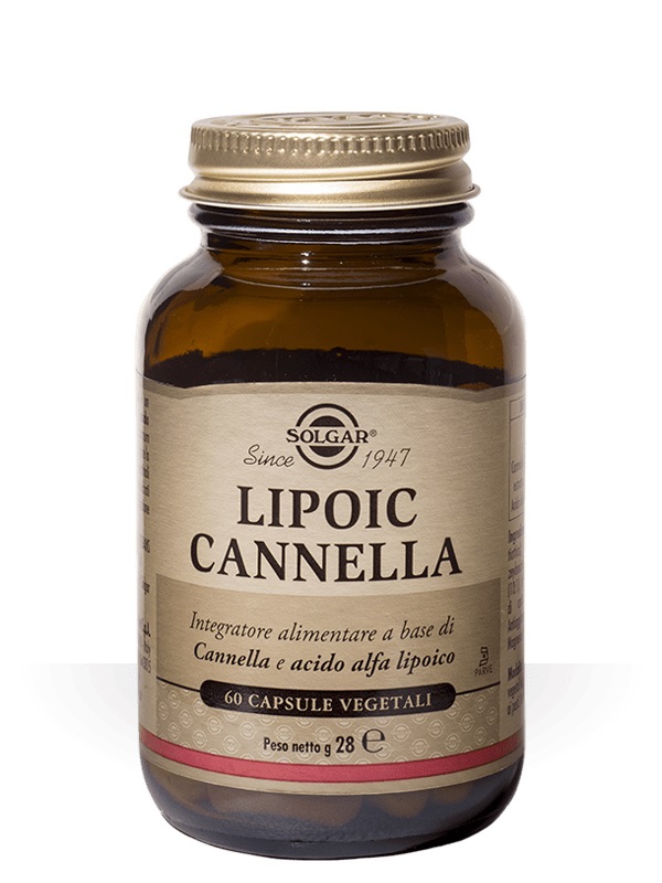 Solgar Linea Metabolismo ed Energia Lipoic Cannella Integratore alim 60 Capsule