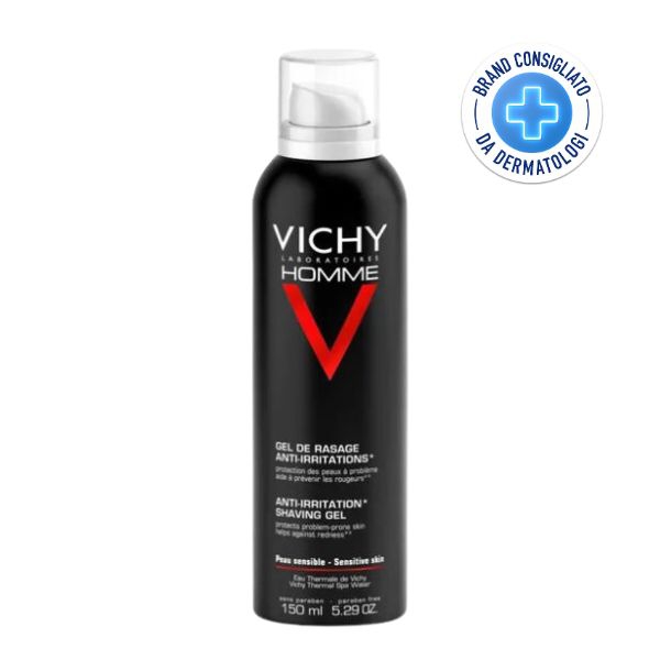 Vichy Homme Gel da Barba Anti-Irritazioni Uomo Pelli Sensibili 150 ml