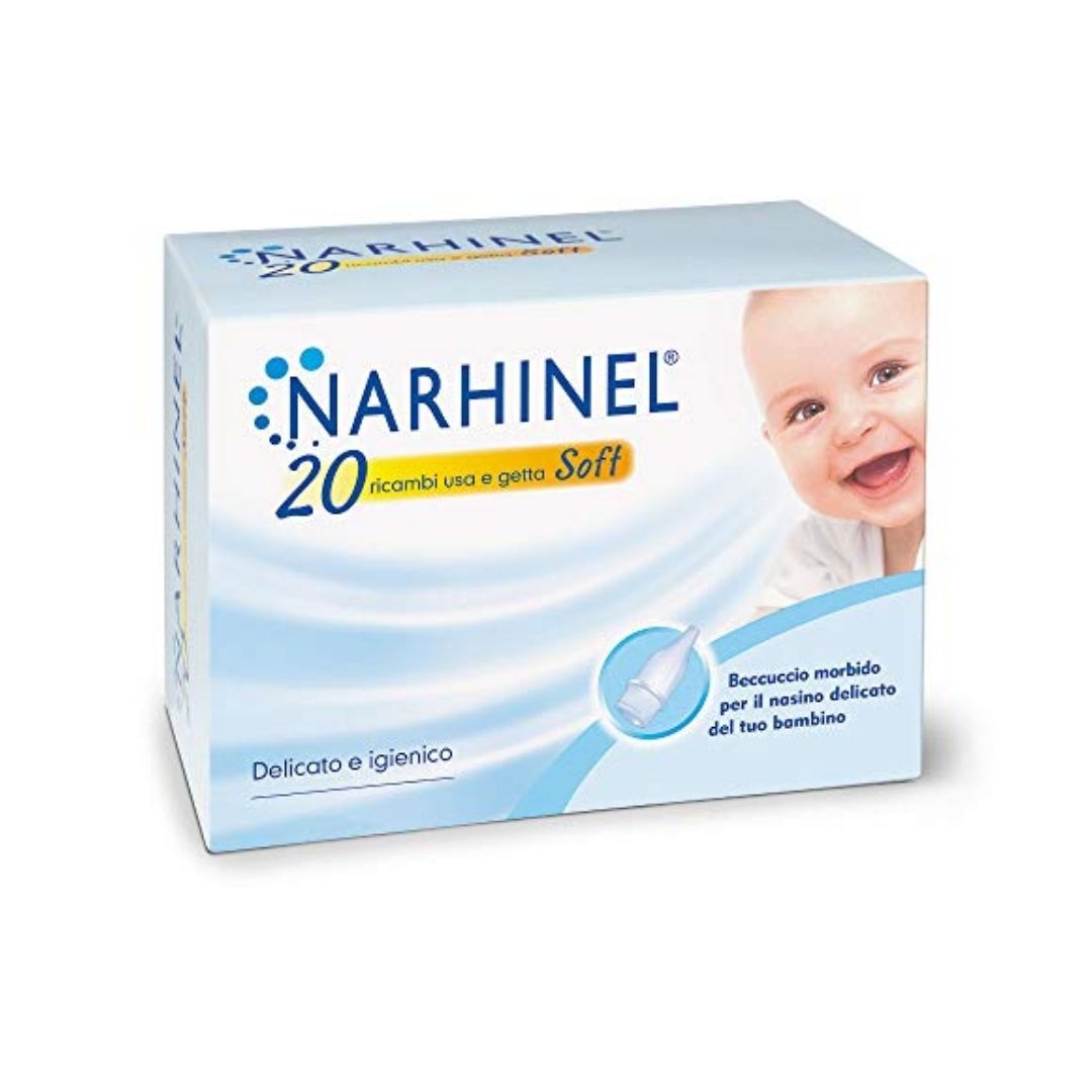 Narhinel Pulizia del Naso Soft 20 Ricambi Usa e Getta per Aspiratore Nasale