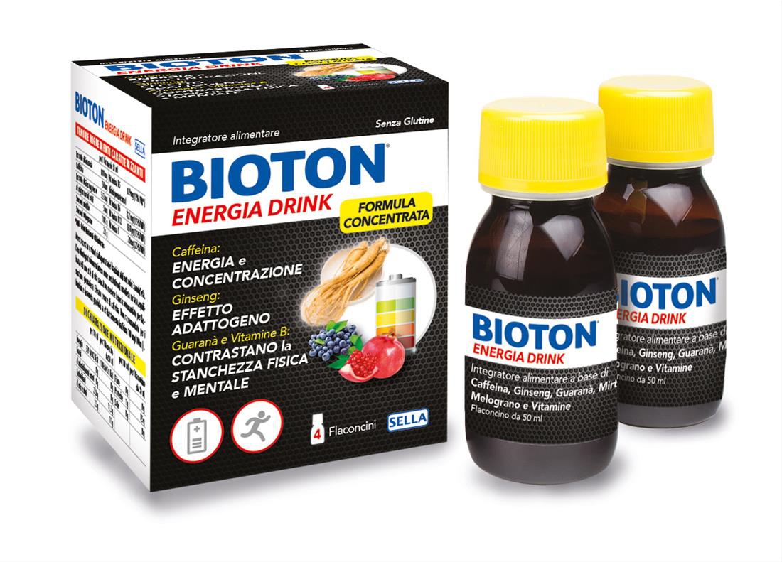 Bioton Linea Benessere Energia Drink Integratore Alimentare 4 Flaconi da 50ml