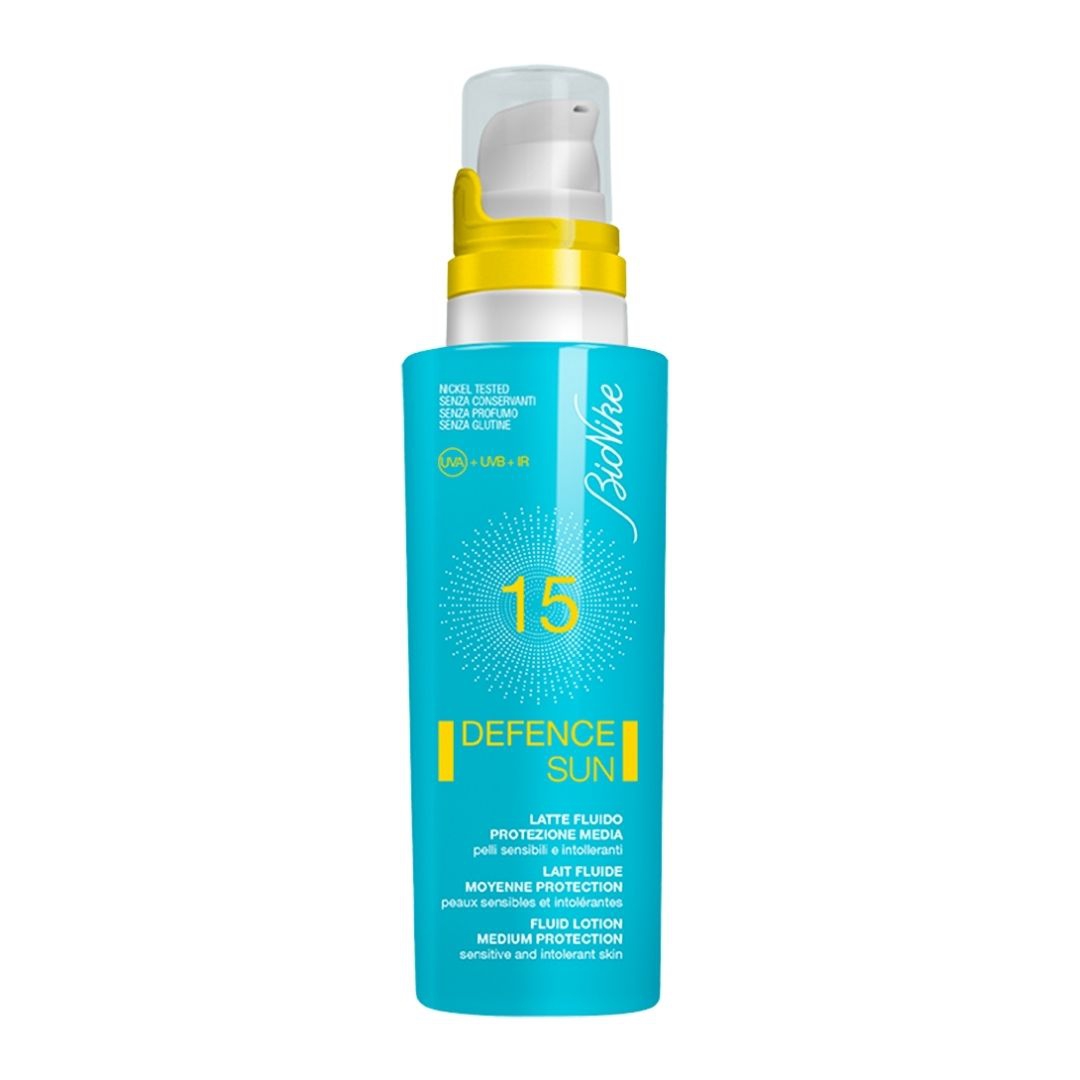 BioNike Defence Sun SPF15 Latte Fluido Protezione Media Pelli Sensibili 125 ml