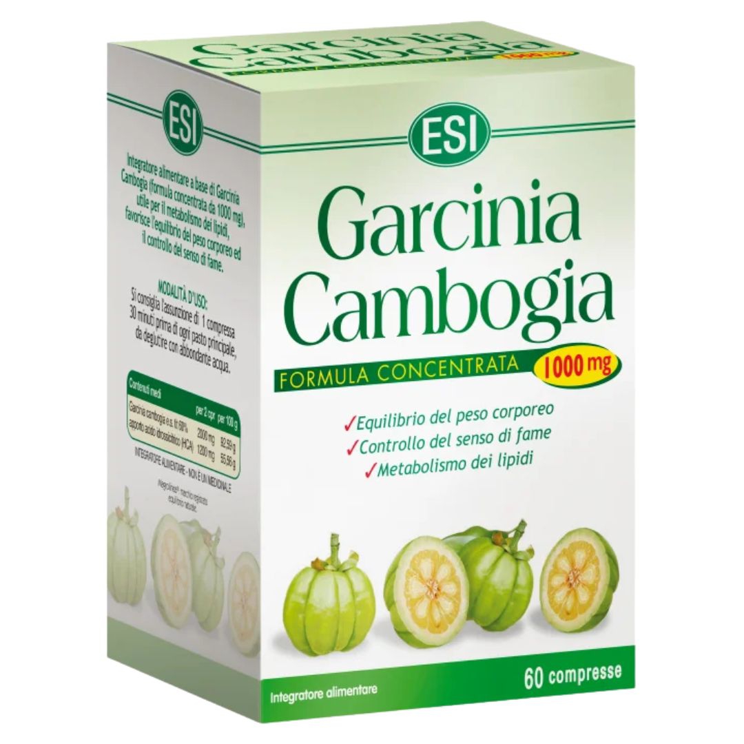 Esi Garcinia Cambogia 1000 mg Integratore Per Il Controllo del Peso 60 Compresse