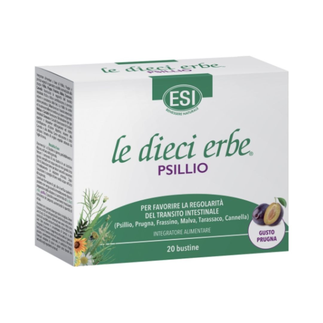 Esi Le Dieci Erbe Psillio Integratore per Transito Intestinale 20 Bustine 5,6 G