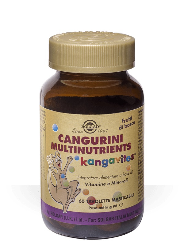 Solgar Linea Minerali Cangurini Multinutrients 60 Tavolette Frutti di Bosco