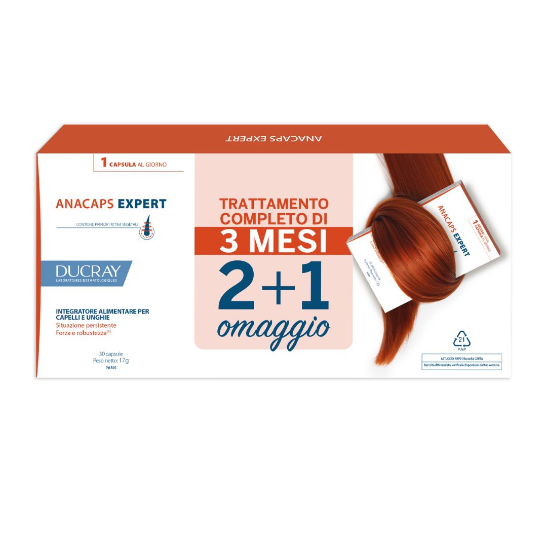 Ducray Anacaps Expert Integratore per la Caduta dei Capelli Cronica 3x30 capsule