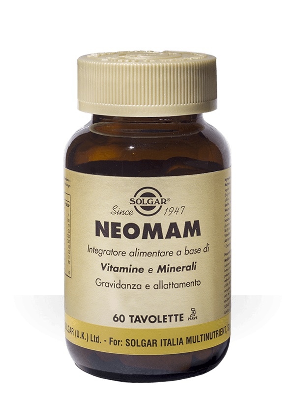 Solgar Linea Gravidanza Allattamento Neomam Integratore Alimentare 60 Tavolette