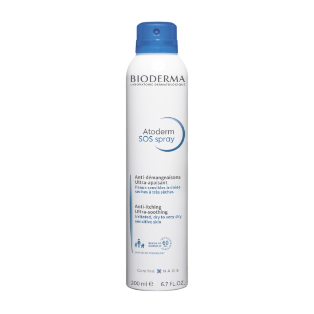 Bioderma Atoderm SOS Spray Trattamento Anti-Prurito per Pelli Sensibili 200 ml