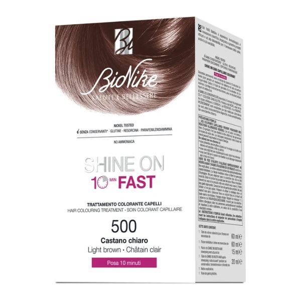 BioNike Shine ON Fast Tintura Trattamento 10 Minuti 500 Castano Chiaro