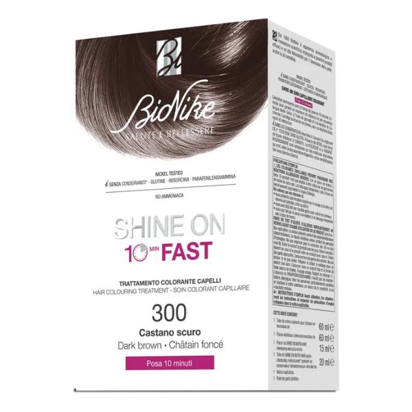 BioNike Shine ON Fast Tintura Trattamento 10 Minuti 300 Castano Scuro