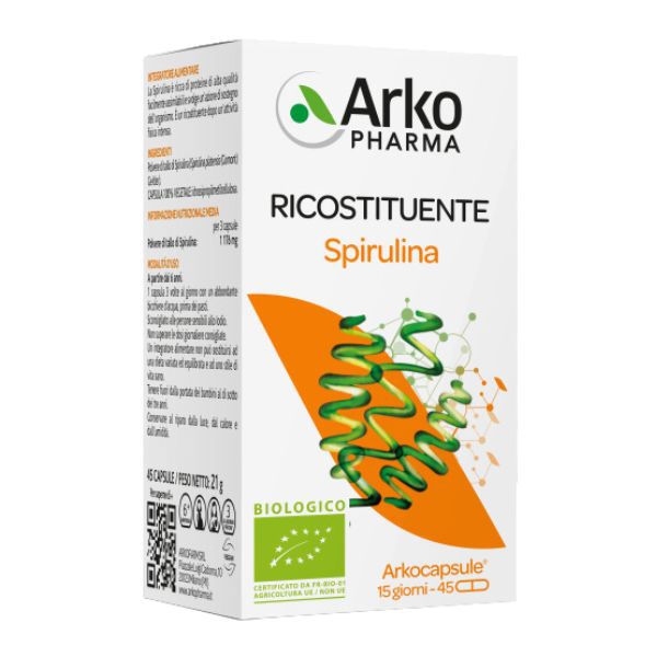 Arkocapsule Spirulina BIO Integratore Ricostituente 45 Capsule