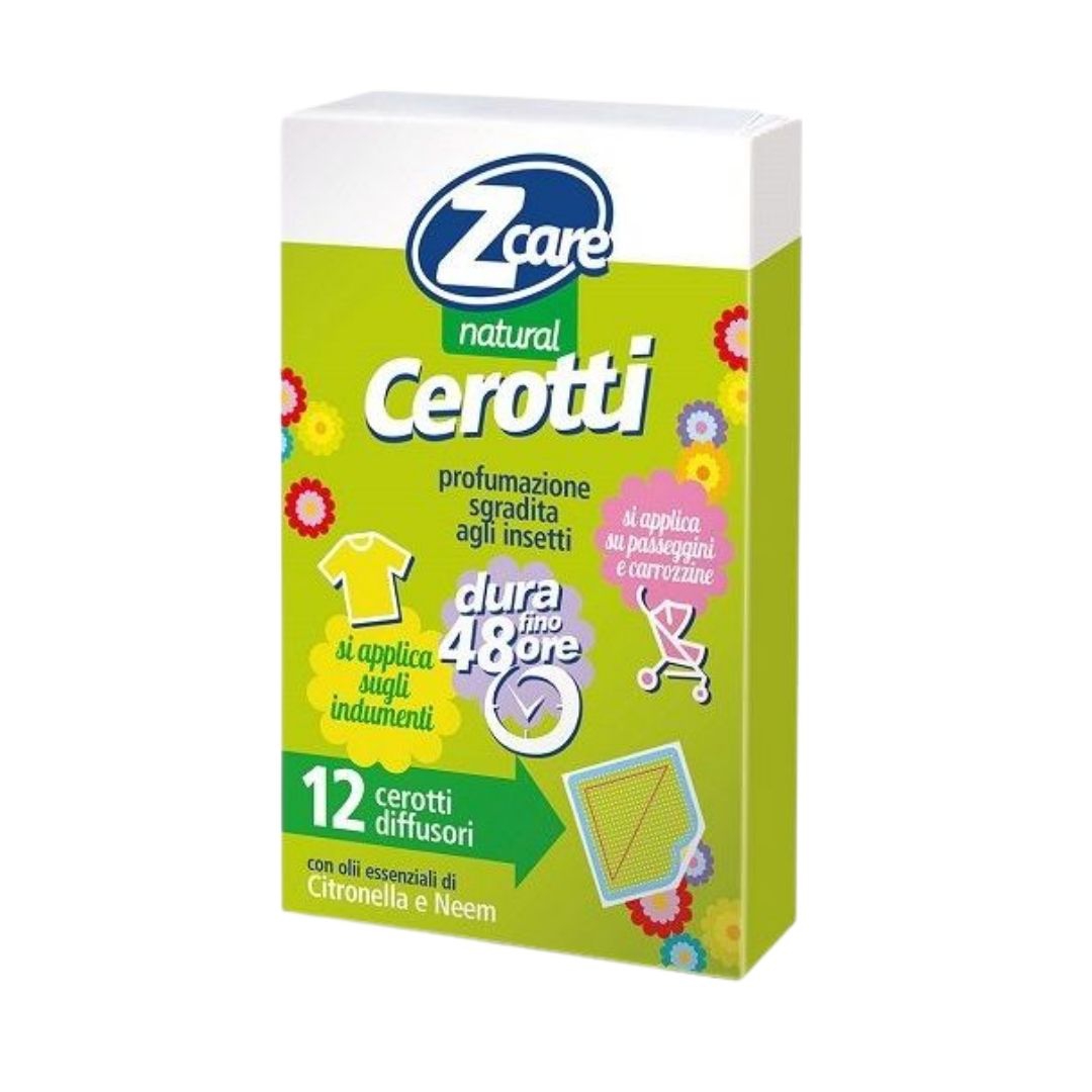 ZCare Natural 12 Cerotti con Oli Essenziali contro gli Insetti