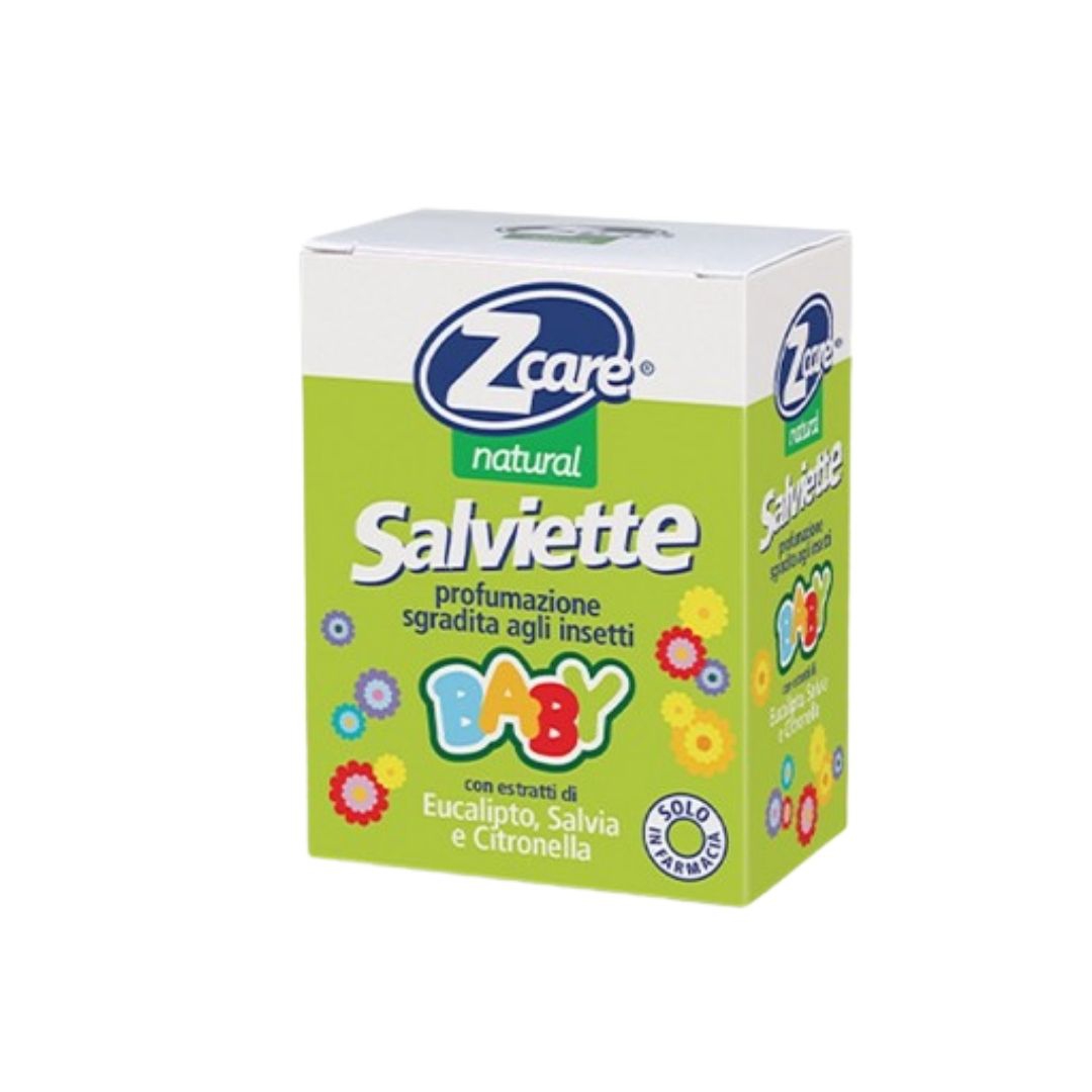 ZCare Natural 10 Salviette Baby Oli Essenziali contro gli Insetti