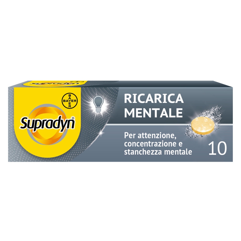 Supradyn Ricarica Mentale Integratore Memoria e Concentrazione con Guaran 10 Cpr Effervescenti