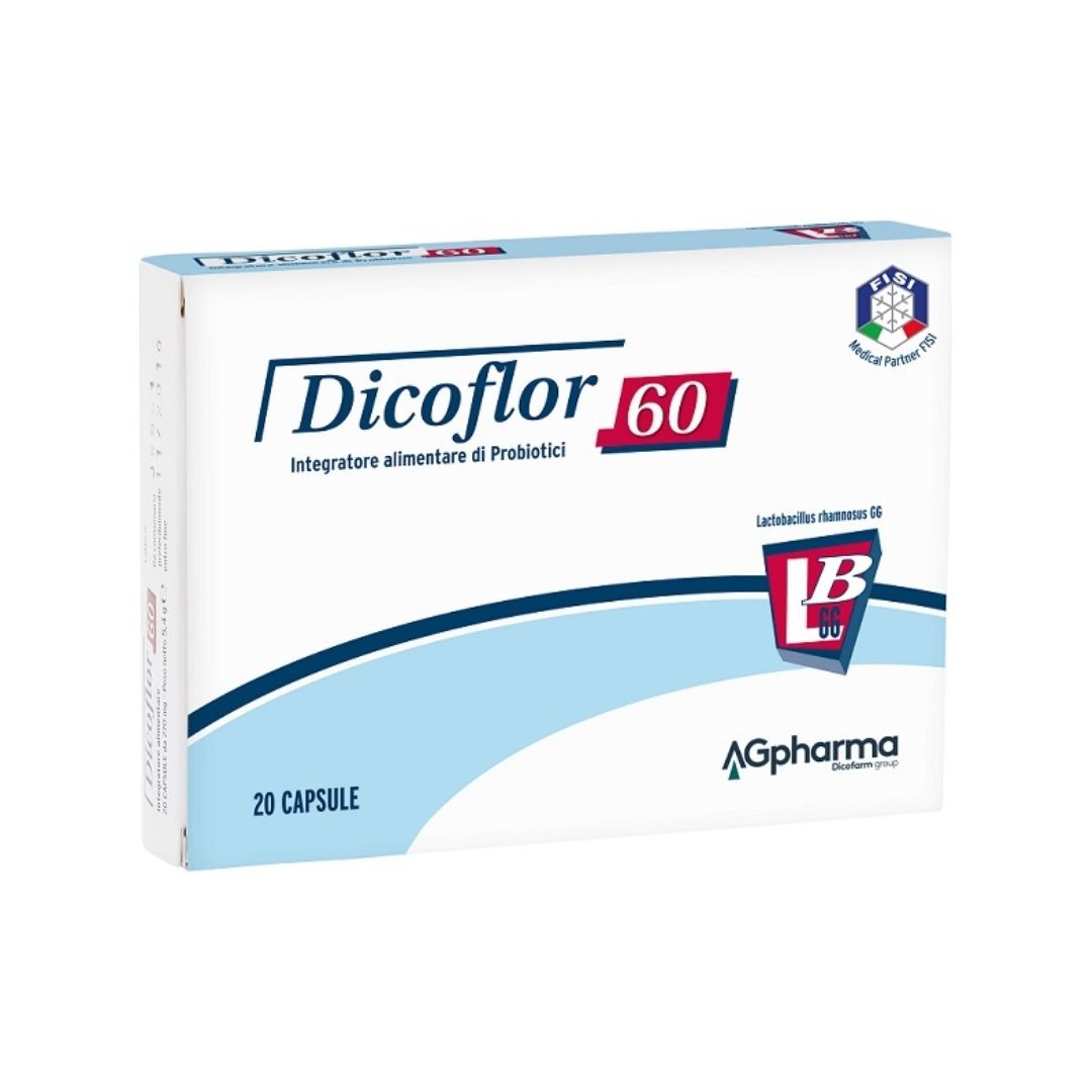 Dicoflor 60 Probiotico Integratore per L'Equililbrio Flora Intestinale 20Capsule
