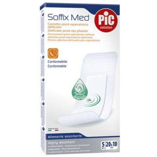 Pic Soffice Med Cerotto Antibatterico TNT 20 X 10 cm 5 Pezzi