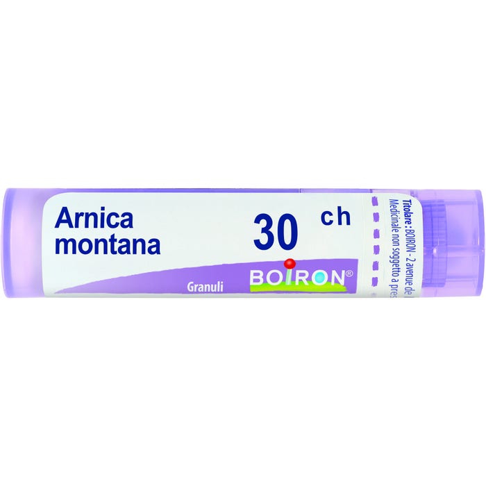 Boiron Arnica Montana 30CH eegrave; un medicinale omeopatico utile in caso di traumi  contusioni e reumatismi. Pueograve; essere utilizzato anche in caso di problemi circolatori come ad esempio gambe pesanti.