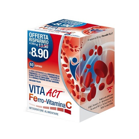 Vita Act Ferro + Vitamina C Integratore 60 Capsule