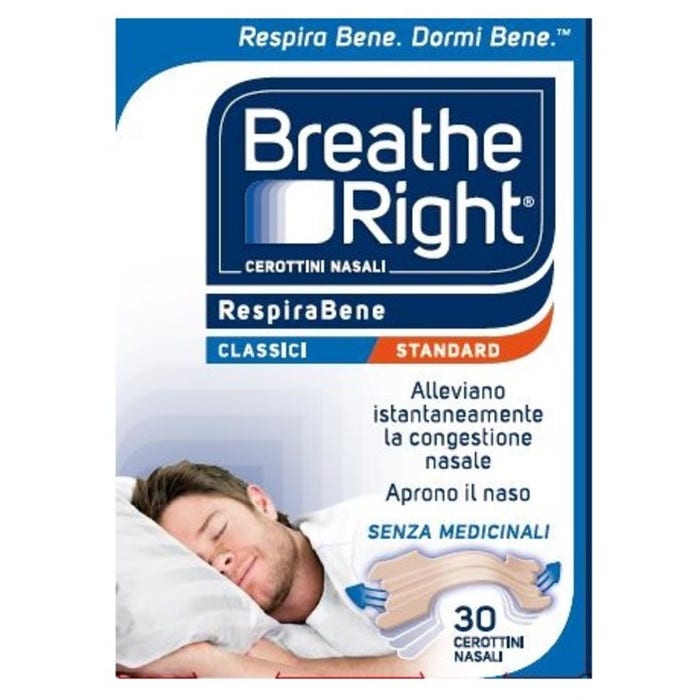 Breath Right Cerottini RespiraBene Nasali Classici Standard 30 Pezzi