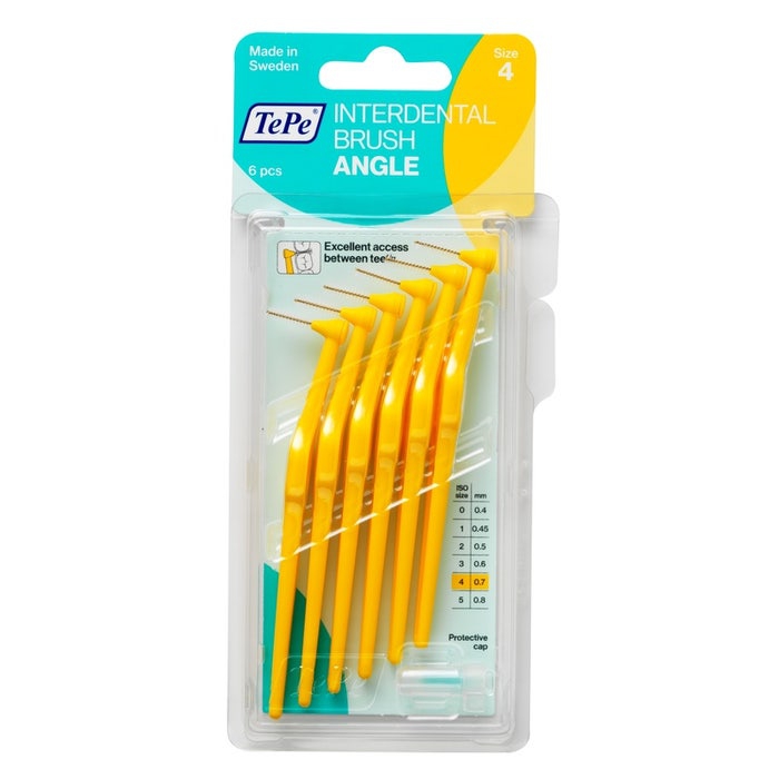 TePe Angle Scovolino Angolato Interdentale Giallo 6 Pezzi 0 7 mm