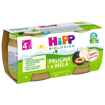 Hipp Bio Omogeneizzato Prugna e Mela 2x80 g