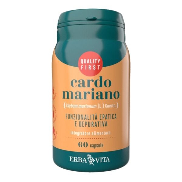 Erba Vita Cardo Mariano Integratore per Funzione Epatica e Digestiva 60 Capsule