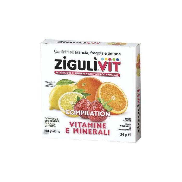 Zigulì Vit Compilation Vitamine e Minerali Arancia Fragola Limone 40 Pall