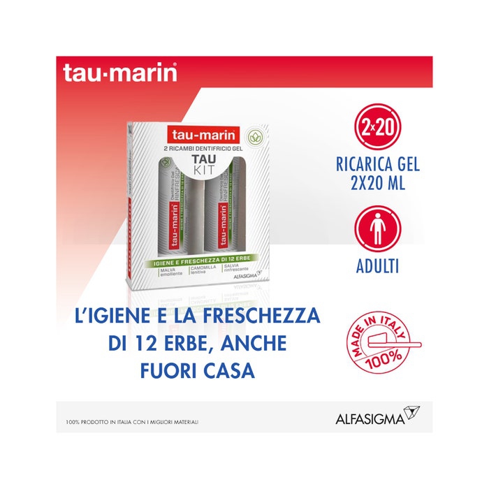 Tau-Marin Ricambio Dentifricio Gel Rinfrescante 2x20 ml