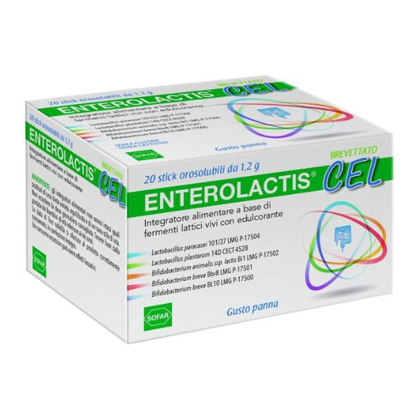 Enterolactis Cel Integratore Fermenti Lattici Vivi 20 Stick Orosolubili