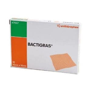 Bactigras Garza Medicata Con Clorexidina Acetato 0,5% 10x10 cm 10 Pezzi