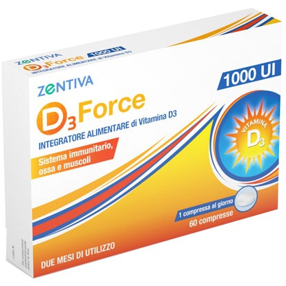 Zentiva D3 Force Integratore Per le Difese Immunitarie 1000 UI 60 Compresse