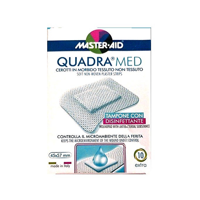 Master Aid Quadra Med Cerotti Extra in TNT Disinfettanti 10 Pezzi